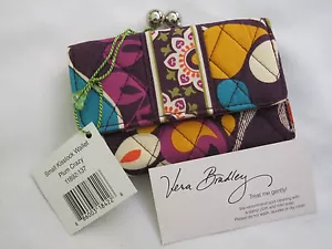 Vera Bradley PLUM CRAZY SMALL KISSLOCK CLUTCH Geldbörse COIN 4 Geldbörse BEUTELTASCHE Tasche Neu mit Etikett - Bild 1 von 4