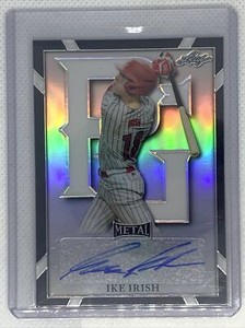 2021 LEAF METAL PERFECT GAME IKE IRISH AUTO BLACK REFRACTOR 5/15
