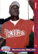 1998 Martinsville Phillies Grandstand #3 Bennie Bishop Inglewood California Card