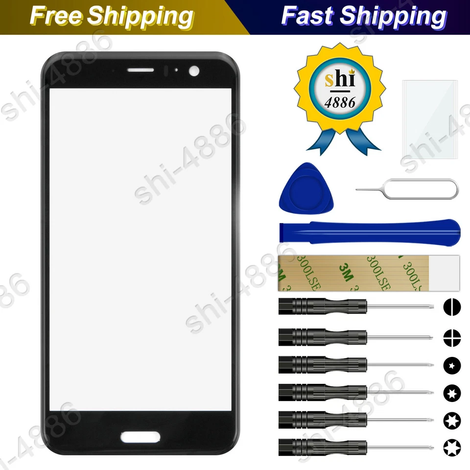 For HTC U11 2PZC500 2PZC5 Replacement Front Glass Lens Screen Outer +Tool - Image 1 of 4