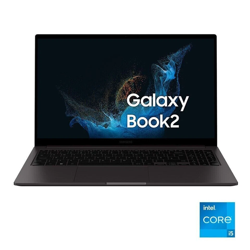Samsung Galaxy Book2 15,6" (256GB SSD, Intel Core i5-1235U, 4,4GHz, 8GB RAM) Laptop - Graphite (NP750XED-KB3IT)