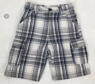 Pantalones Cortos de Carga English Laundry Azul Blanco Algodón a Cuadros Niños Talla 5 Usados en Excelente Condición Foto 1 de 4