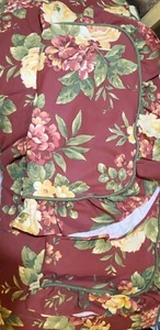 4pc Set Waverly Comforter KING Floral Manor Burgundy Yellow Std Shams Bed Skirt - Picture 1 of 5