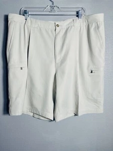 New IZOD XFG X-treme Function Golf Shorts Men's 42 Pleated Chino Tan Beige NWT - Picture 1 of 11