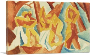 KUNSTLEINWAND Badegäste im Wald 1908 Leinwand Kunstdruck von Pablo Picasso - Bild 1 von 11