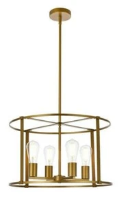 Pendant Chandelier 4 Light Ceiling Fixture Brass Modern Farmhouse Kitchen Island - Picture 1 of 9