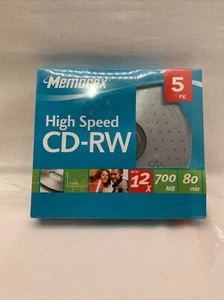 MEMOREX 5 PACK CD-RW ALTA VELOCITÀ - NUOVO SIGILLATO - 12x - 700 mb - 80 min. - Foto 1 di 2