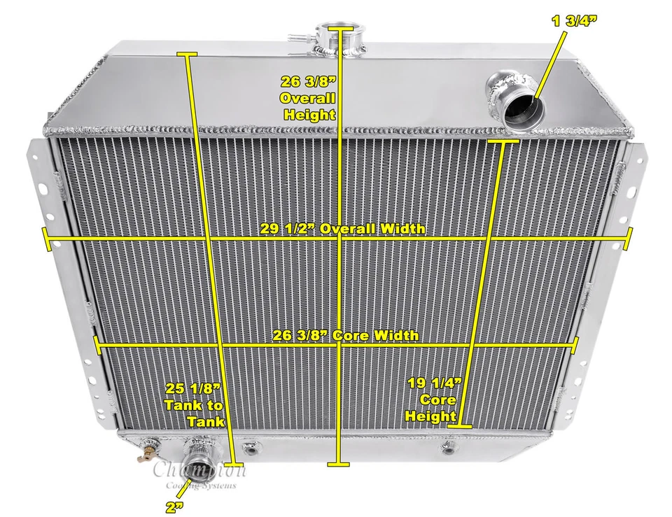 Ford F-350 1975 1976 1977 1978 1979 4 filas radiador SubZero enfriará 850 hp V8 Foto 1 de 4