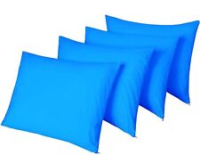 4 Pack Waterproof Blue Pillow Protectors Standard 20x26 Inches Smooth Zipper ...