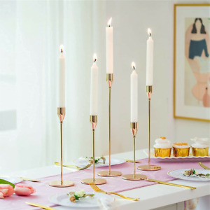 Kerzenständer Gold Set Kerzenhalter Stabkerzen Kerzenleuchter Romantik 3 Stk.