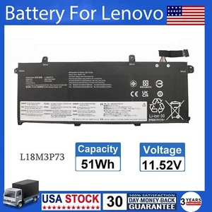 L18M3P73 Laptop Battery For Lenovo T490 T495 P14s T14 5B10W13907 5B10W13906 US - Picture 1 of 13