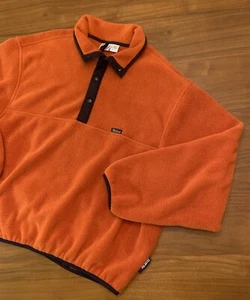 Vintage Woolrich Polartec Snap Fleece Pullover Jacket Mens XL Orange USA Hiking - Picture 1 of 15