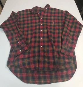 Polo Ralph Lauren Tilden Oxford Shirt Red Plaid Long Sleeves 100% Cotton M F-15 - Imagen 1 de 4