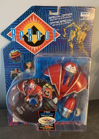 Vintage ReBoot Hack Action Figure & CD Rom IRWIN (1996) Cover