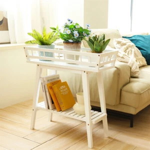 Narrow Side Table Edged Top Tray Slim Sofa End Shelf Books Display Lamp Stand - Picture 1 of 7