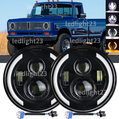 Faros LED altos/bajo aptos para International Harvester serie R serie D 2 piezas 7" Foto 1 de 4