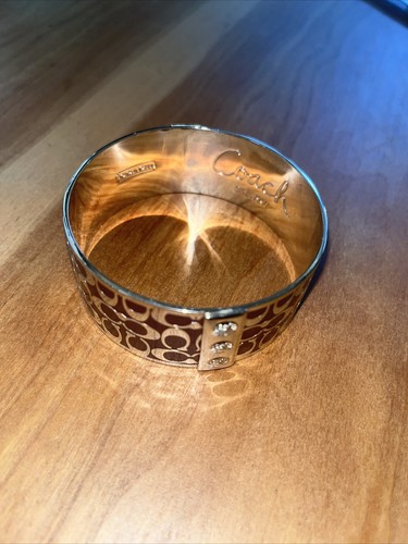 Bracciale largo firmato rosso Coach NUOVO