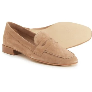 NEW Lamica Zuena Womens Driver Penny Loafers Tan Suede - Size 8/39 - Picture 1 of 5