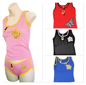 Femina Women's Camisole Sleepwear Set – Cami & Boyshort Panty, Juniors Fit - Picture 1 of 27