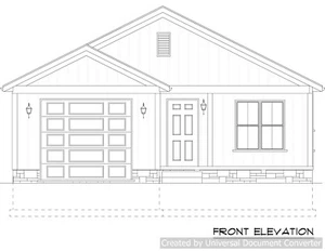 Full Set of single story 3 bedroom house plans 1,324 sq ft - Picture 1 of 6