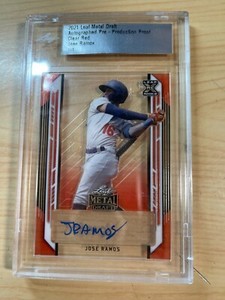 2021 LEAF METAL DRAFT AUTO PRE-PRODUCTION PROOF CLEAR RED REF RC JOSE RAMOS 1/1