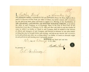 1888 Delaware Lackawanna & Western doc signed Esther Wood of Trenton, New Jersey - Picture 1 of 5