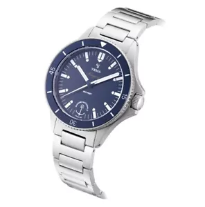 YEMA Navygraf Marine Nationale Blu Acciaio Quarzo Orologio Uomo - Foto 1 di 3