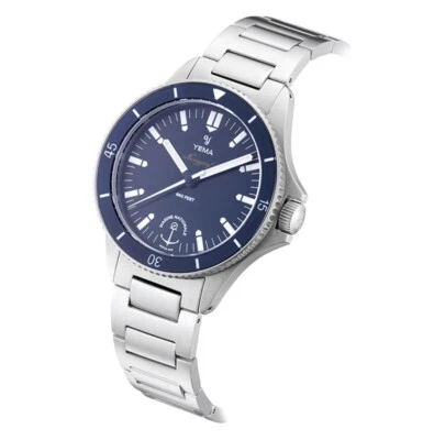 YEMA Navygraf Marine Nationale Blu Acciaio Quarzo Orologio Uomo - Imagen 1 de 3