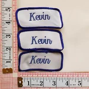 Kevin Name Tag Uniform Jacket Vest Patch Crest Badge Lot Of 3 b - Picture 1 of 1