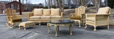 vintage french provincial Antique Lounge Furniture  - Image 1 of 4