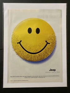 Jeep 4x4 Emoji Face 1999 Retro Print Ad - Picture 1 of 2
