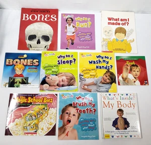 Kids Books About Anatomy Lot Of 10 Health Human Body Skeleton Homeschool Teacher - Picture 1 of 11