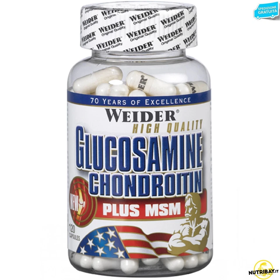 Weider Glucosamine Chondroitin Plus MSM - 120 caps Articolazioni cartilagini