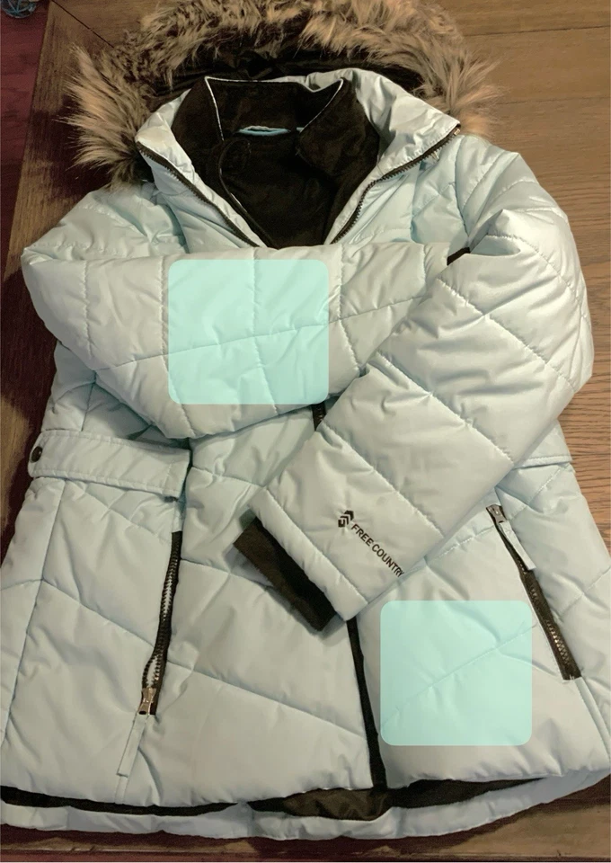 Free Country Brand - Chaqueta con Capucha, Mujer Talla XL - Abrigo de Invierno Puffer Como Nuevo Foto 1 de 2