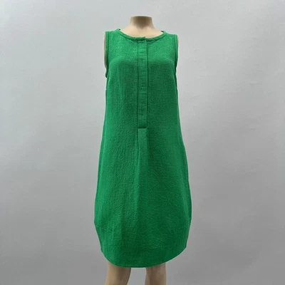 'S Max Mara Dress Women US 4 Kelly Green Shift Mini Designer Textured Silk Blend - Image 1 of 4
