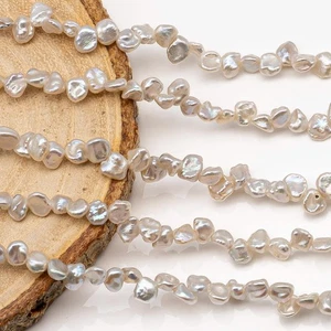 Tiny Keshi Pearls, Top Drill Freshwater Pearl, White 4-5mm, SKU #2500FW - Picture 1 of 9