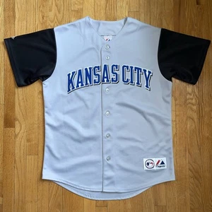Kansas City Royals Majestic Baseball Jersey Gray Spellout 2002-2005 Away Large - Picture 1 of 11