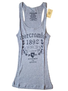 Canotta Abercrombie & Fitch 1892 logo blu grande prezzo al pubblico $34,50 nuova - Foto 1 di 7