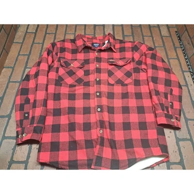 Smith's Workwear Men's Flannel Shirt Jacket Red Buffalo Plaid LG - Image 1 of 4