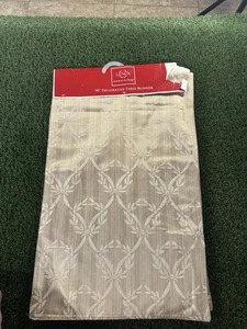 Linen Chateau Decorative Table Runner Ivory Leaf Design - Picture 1 of 4
