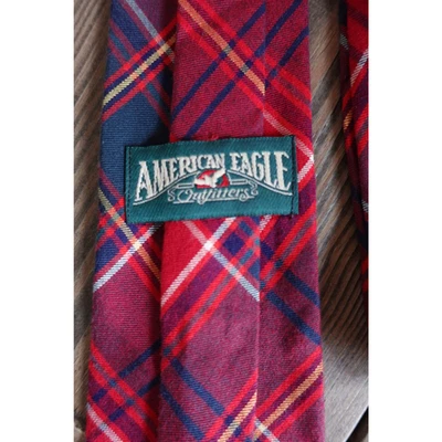 Corbata de cuello American Eagle vintage para hombre roja a cuadros lana preppy años 90 clásica hecha en EE. UU. Foto 1 de 4