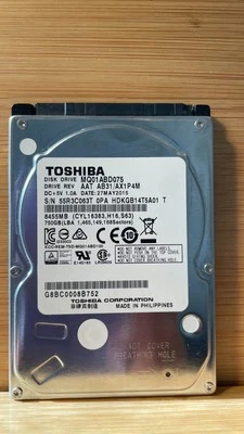 Toshiba MQ01ABD075 HDKGB14T5A01 T AB31/AX1P4M 750gb Philippines May 2015 - Image 1 of 2