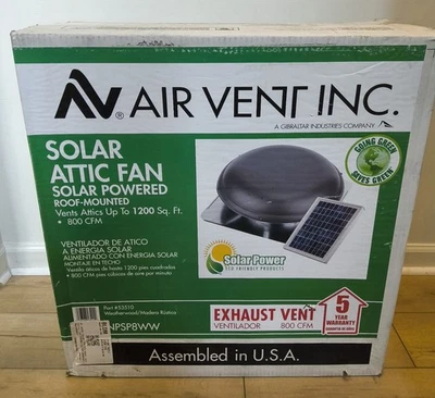 ВЕНТИЛЯТОР ВЕНТИЛЯЦИОННЫЙ 53510 СОЛНЕЧНЫЙ ЧЕРДАК НА КРЫШЕ 800 КУБ. ФУТОВ/МИН - Изображение 1 из 4