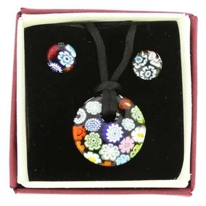 Juego de Collares y Pendientes de Vidrio GlassOfVenice Murano Millefiori - Redondos - Imagen 1 de 9