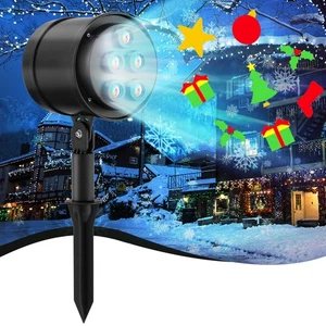 Christmas Projector Light LED Projector w/ Lawn Stake & 5 LED Lights Black - Picture 1 of 10