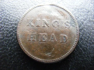 E269d Lancashire, Salford, King's Head, Pub Token 22mm Copper - Picture 1 of 2