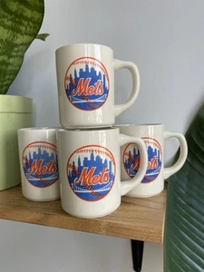 Vintage 70er Jahre New York Mets Kaffeebecher Set (4 Stück)  - Bild 1 von 6