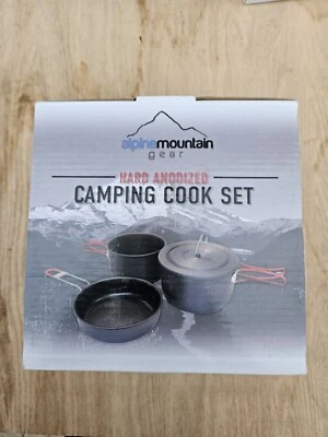 3 Piece Backpacker Hard-Anodized Cook Set - Camping Cookware with Carrying Bag - Image 1 of 4