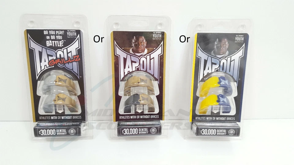 2 peças Tapout Ever-Mold protetor bucal futebol lacrosse MMA hóquei, juventude 5-11 - Imagem 1 de 1