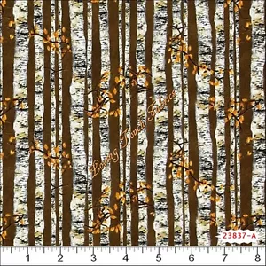 QT "NATURE'S GLORY" #23837-A BIRCH TREES FABRIC PRICED @ 1/2 YD - Picture 1 of 3